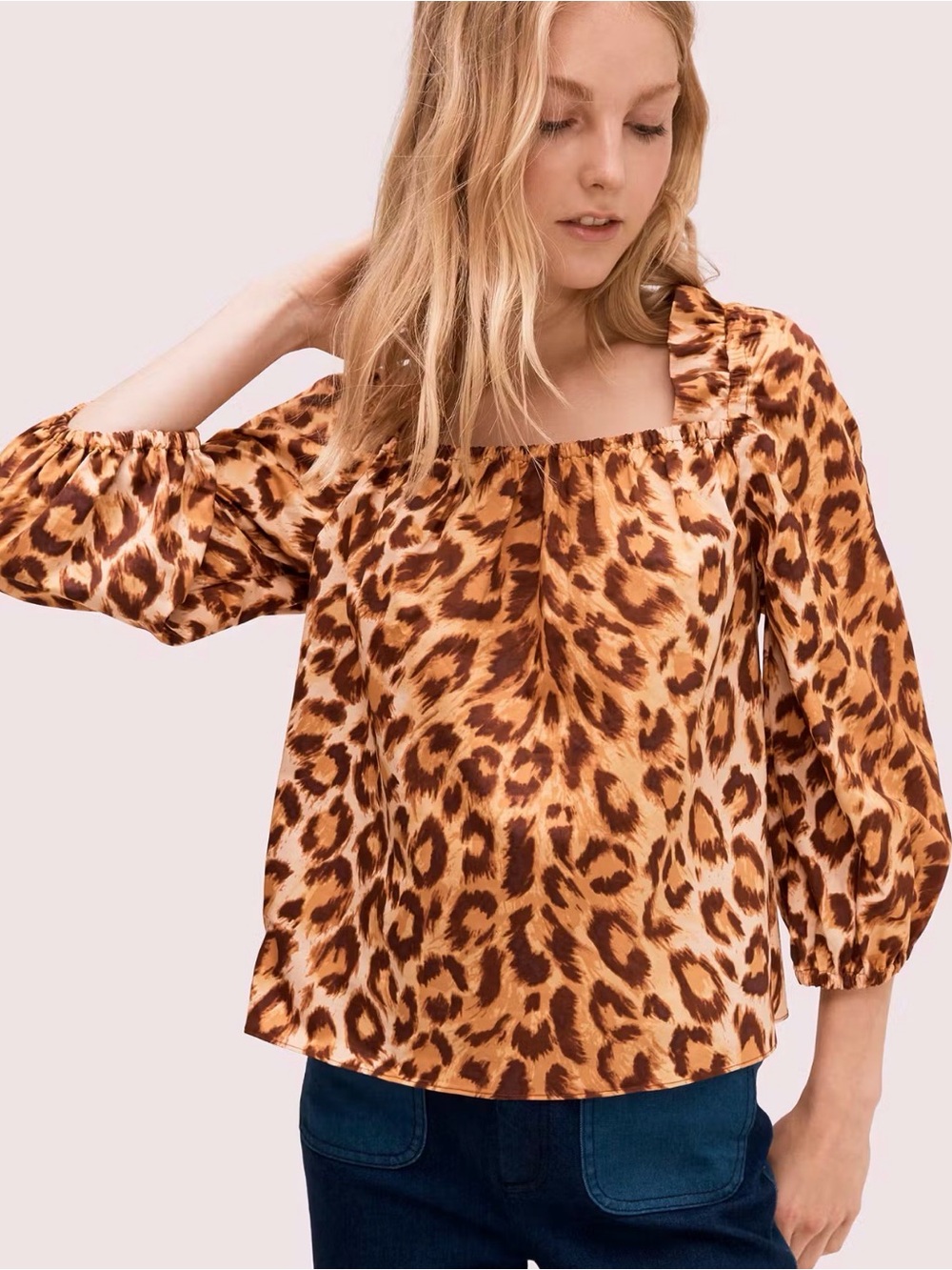 Kate Spade Panthera Square Neck Top